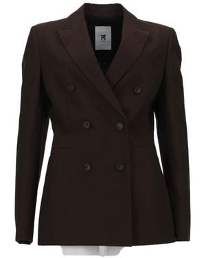 PT Torino Dark Romy Cotton Linen Blazer - Black