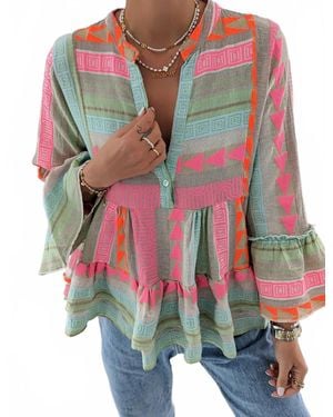 Mccolin Edelweiss Long Sleeve Blouse - Red