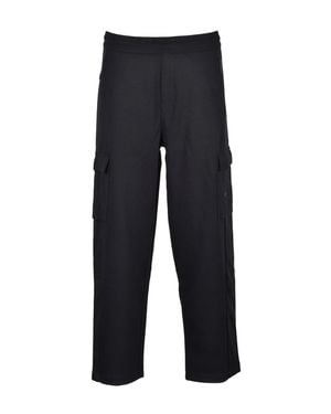 EA7 Cotton-Blend Cargo Tracksuit Pants - Blue