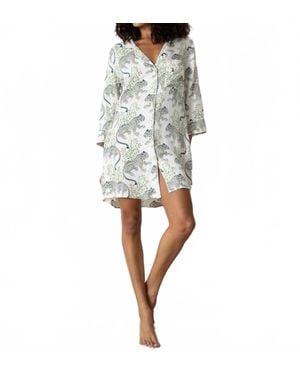 Printfresh Eco Satin Glam Mini Robe - White