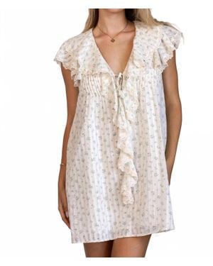 Storia Margot Ditsy Floral Mini Dress - White