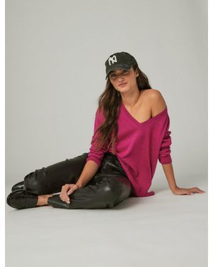 Lucky Brand Cloud Soft V Neck Sweater - Pink