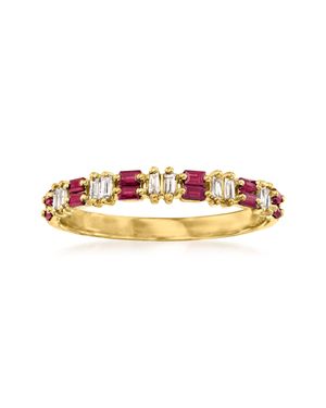 RS Pure By Ross-Simons Ruby And Diamond Ring - Red