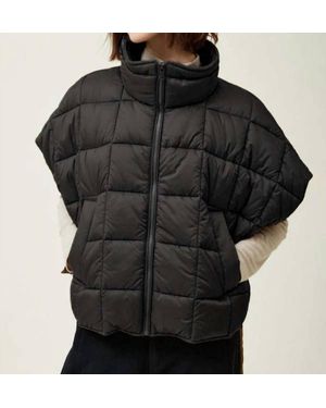 GRADE & GATHER High Neck Zip Up Quilting Padded Vest - Black
