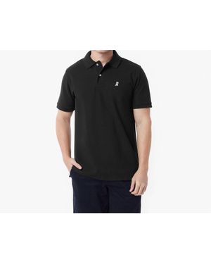 James Bark Regular Fit Polo Shirt With French Bulldog Logo - Black