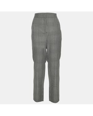 Maje Checked Gabbardine Pants - Gray