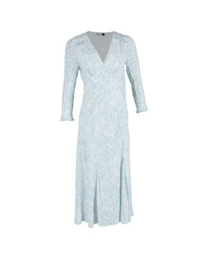 RIXO London Clover Midi Dress - Blue