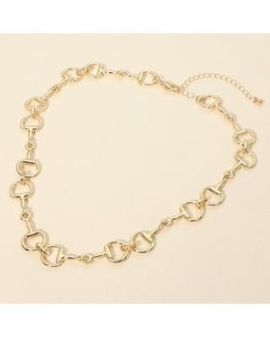 Fashnzfab Horsebit Link Chain Necklace - Metallic
