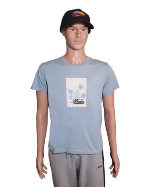 Bally 6301242 Seashell 100% Cotton Logo T-Shirt - Blue