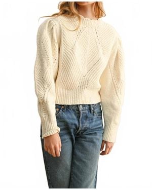 Miou Muse Sweet Creams Puff Shoulder Sweater - Blue