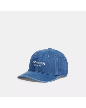 COACH Denim Baseball Hat - Blue