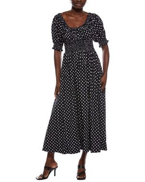 Madewell Smocked Waist Midi Dress - Black