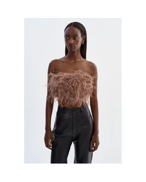 Lamarque Zaina Feather Bustier - Brown