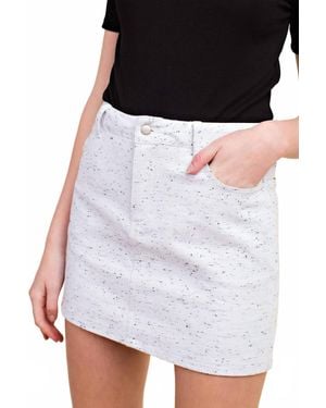 Honey Punch Heathered Denim Mini Skirt - Black