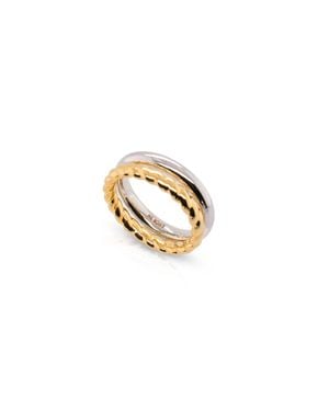 MAX + STONE 14K Resin Filled Electroform Set Of Two Rings - Metallic