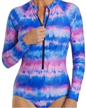 Sporto Scoop Back Unitard Swimsuit - Blue