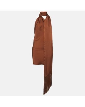 Rat & Boa Satin Serafia Scarf Mini Dress - Brown