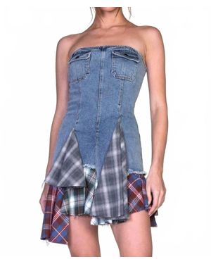 REHAB LAB Color Block Mini Dress - Blue