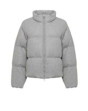 Panicale High-Neck Wool-Blend Quilted Down Jacket - Gray