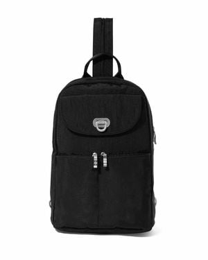 Baggallini Coastal Flip Lock Day Pack Convertible Backpack Sling - Black