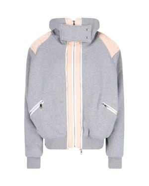 ALL-IN High-Collar Zip Jacket With Quilted Details - Gray
