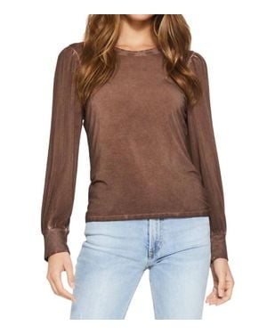 Another Love Mica Ruched Long Sleeve Top - Brown