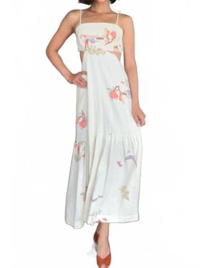 dress to Scenes Printed Midi Dress - White