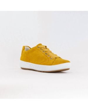 Ara Alexandria Lace Up Sneaker - Yellow