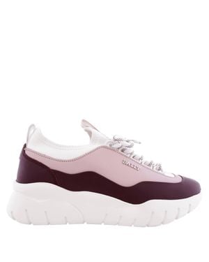 Bally Bienne Bikki Leather Low-Top Sneakers, Brand Size 35 Us Size 4.5 - Purple