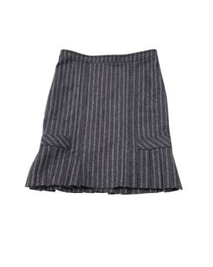 Max Mara Maxmara Ruffled Hem Skirt - Gray