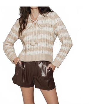 27milesmalibu Adler Striped Collar Sweater - White