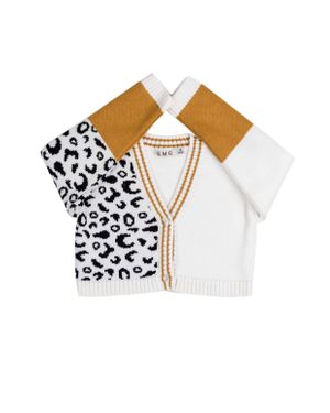 EMC Leopard Varsity Cardigan - White