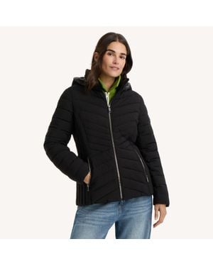Nautica Short Hooded Jacket With Faux Fur Trim - Black