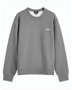 A.P.C. Minimalist Long-Sleeve Sweatshirt With Subtle Logo Detail - Gray