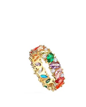 Liv Oliver 18K Multi Color Eternity Band Ring - White