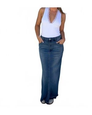Sans Souci Baseline Denim Maxi Skirt - Blue