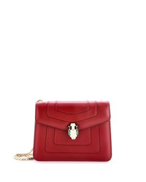 BVLGARI Serpenti Forever Square Shoulder Bag Leather - Red