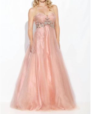 Jolene Sweetheart Crystal Beaded Prom Dress - Pink