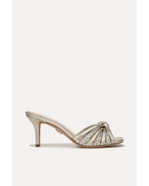Veronica Beard Misa Knot Front Heeled Sandals - Natural