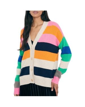 Jumper 1234 Stripe Boyfriend Cardigan - Multicolor