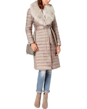 Tahari belted puffer coat sale