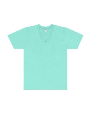 LOS ANGELES APPAREL Usa-Made Fine Jersey V-Neck T-Shirt - Green