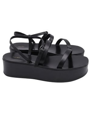 The Row Wedge Platform Sandals - Black