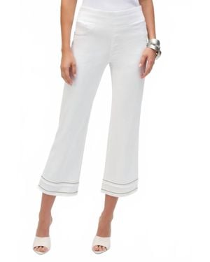 Joseph Ribkoff Straight Crop Pull-On Jeans With Beading - White