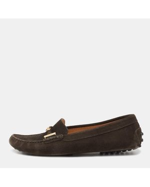 Tod's Suede Slip On Loafers - Brown