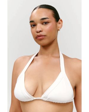 Frankie's Bikinis Taite Ribbed Bikini Top - White