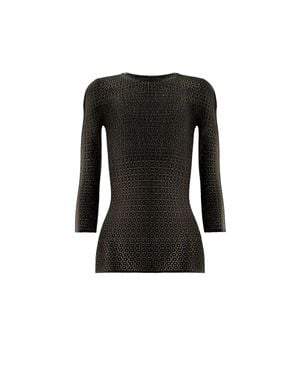 Wolford Daisy Net Top Long Sleeves - Black