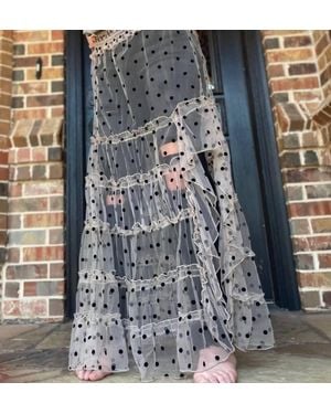 Turquoise Haven Tulle Polka Dot Skirt - Blue