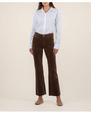 Kut From The Kloth Kelsey Mid-Rise Corduroy Ankle Flare - White