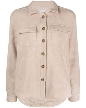 Eleventy Wool-Nylon Casual Jacket With Classic Collar And Flap Pockets - Natural